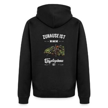 Vogelspinne I Tarantula Terrarium Motiv für - Unisex Premium Bio Zip Hoodie - Schwarz - Hinten - Nico (187cm)