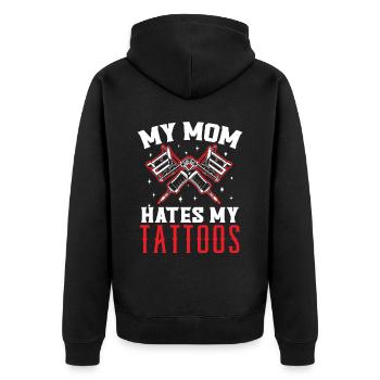 Ma mère déteste mes tatouages tatouage tatto - Veste à capuche bio Premium Unisexe - noir - Dos - Nico (187cm)
