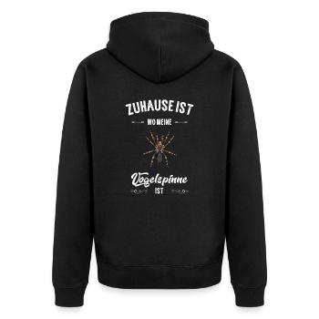Vogelspinne I Tarantula Terrarium Motiv für - Unisex Premium Bio Zip Hoodie - Schwarz - Hinten - Nico (187cm)