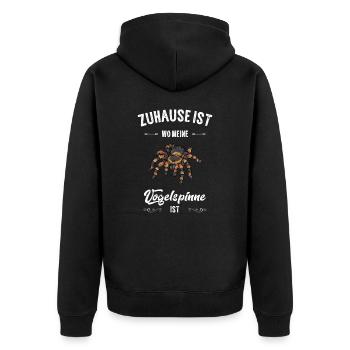 Vogelspinne I Tarantula Terrarium Motiv für - Unisex Premium Bio Zip Hoodie - Schwarz - Hinten - Nico (187cm)