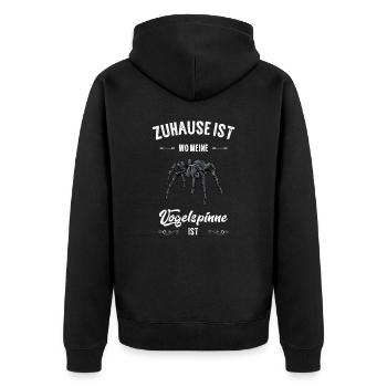 Vogelspinne I Tarantula Terrarium Motiv für - Unisex Premium Bio Zip Hoodie - Schwarz - Hinten - Nico (187cm)