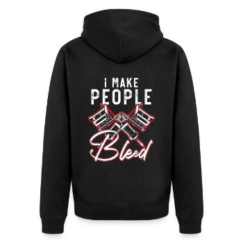 Je fais saigner les gens tatoueur tatoueur - Veste à capuche bio Premium Unisexe - noir - Dos - Nico (187cm)