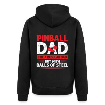 Pinball Dad - Unisex Premium Organic Zip Hoodie - black - Back - Nico (187cm)