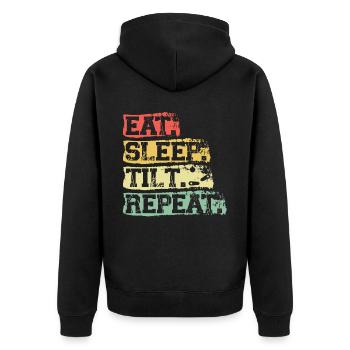 Eat. Sleep. Tilt. Repeat. -Pinball - Unisex Premium Organic Zip Hoodie - black - Back - Nico (187cm)