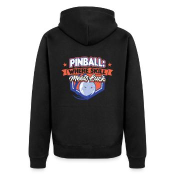 Pinball - Là où l’habileté rencontre la chance - Veste à capuche bio Premium Unisexe - noir - Dos - Nico (187cm)