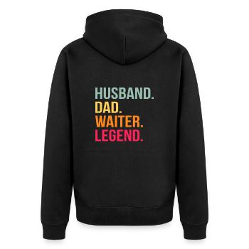 Kellnerin Barkeeper Kellner Kellner - Unisex Premium Bio Zip Hoodie - Schwarz - Hinten - Nico (187cm)
