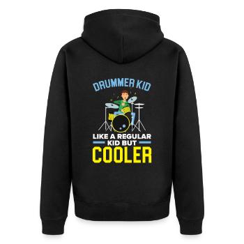 Drummer Musical Instrument Musician Drum Player - Unisex Premium Organic Zip Hoodie - black - Back - Nico (187cm)