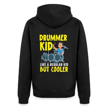 Drummer Musical Instrument Musician Drum Player - Unisex Premium Organic Zip Hoodie - black - Back - Nico (187cm)