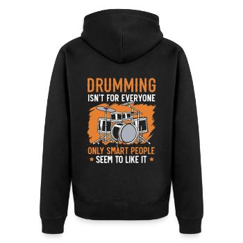 Drummer Musical Instrument Musician Drum Player - Unisex Premium Organic Zip Hoodie - black - Back - Nico (187cm)