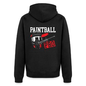Paintball Paint Gun Paintball Player Paintballer - Unisex Premium Organic Zip Hoodie - black - Back - Nico (187cm)