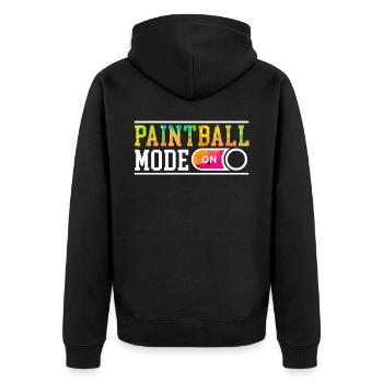 Paintball Mode On Paint Gun Paintball Paintballer - Unisex Premium Organic Zip Hoodie - black - Back - Nico (187cm)