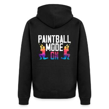 Paintball Mode On Paint Gun Paintball Paintballer - Unisex Premium Organic Zip Hoodie - black - Back - Nico (187cm)