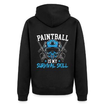 Paintball Paint Gun Paintball Player Paintballer - Unisex Premium Organic Zip Hoodie - black - Back - Nico (187cm)