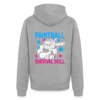 Paintball Paint Gun Paintball Player Paintballer - Unisex Premium Organic Zip Hoodie - heather grey - Back - Nico (187cm)