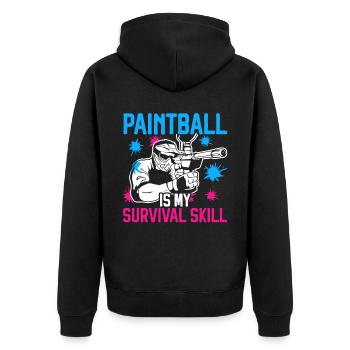 Paintball Paint Gun Paintball Player Paintballer - Unisex Premium Organic Zip Hoodie - black - Back - Nico (187cm)