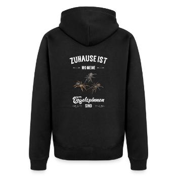 Vogelspinne I Tarantula Terrarium Motiv für - Unisex Premium Bio Zip Hoodie - Schwarz - Hinten - Nico (187cm)