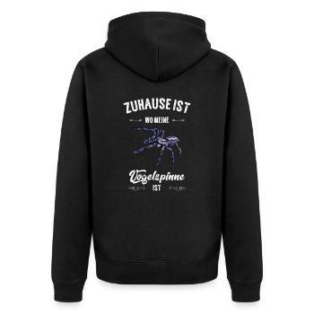 Vogelspinne I Tarantula Terrarium Motiv für - Unisex Premium Bio Zip Hoodie - Schwarz - Hinten - Nico (187cm)