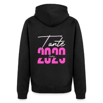 Tante Loading 2029 Babyankündigung Geburt Beste Ta - Unisex Premium Bio Zip Hoodie - Schwarz - Hinten - Nico (187cm)