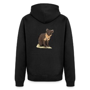 Pine marten I Noble marten marten motif for hunters - Unisex Premium Organic Zip Hoodie - black - Back - Nico (187cm)