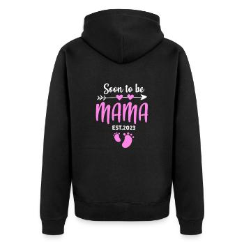 Grossesse Grossesse Naissance Bébé Cadeau - Veste à capuche bio Premium Unisexe - noir - Dos - Nico (187cm)