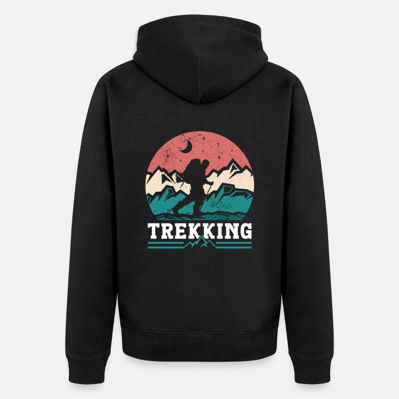Trekking Randonneurs Amateurs de randonnée - Veste à capuche bio Premium Unisexe - noir