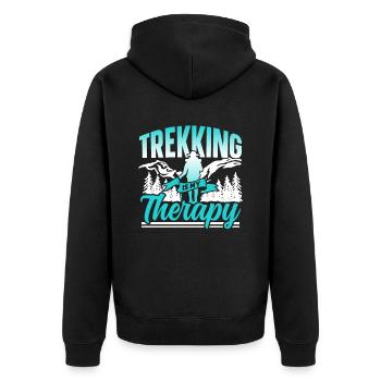 Le trekking est ma thérapie Randonneurs Randonnée - Veste à capuche bio Premium Unisexe - noir - Dos - Nico (187cm)