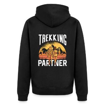 Trekking Couple Couple Randonneurs - Veste à capuche bio Premium Unisexe - noir - Dos - Nico (187cm)
