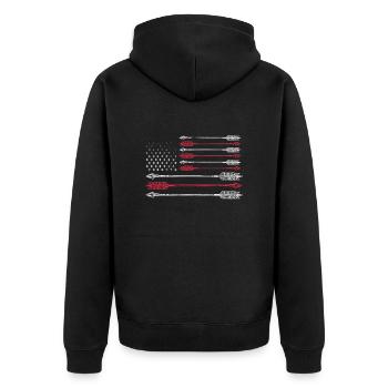 Archery Archer Archer Arrow Gift - Unisex Premium Organic Zip Hoodie - black - Back - Nico (187cm)