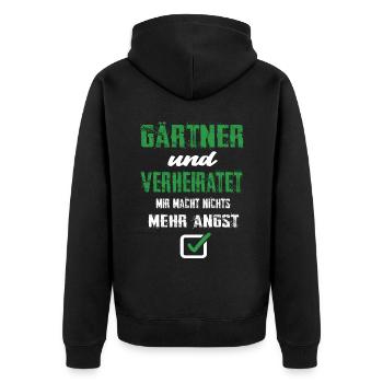 Gärtner Und Verheiratet Mir Macht Nix Mehr Angst - Unisex Premium Bio Zip Hoodie - Schwarz - Hinten - Nico (187cm)