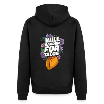 Hobby Gardener Garden Funny - Unisex Premium Organic Zip Hoodie - black - Back - Nico (187cm)