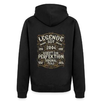 Legende 2004 Geburtstag legendär seit 2004 - Unisex Premium Bio Zip Hoodie - Schwarz - Hinten - Nico (187cm)