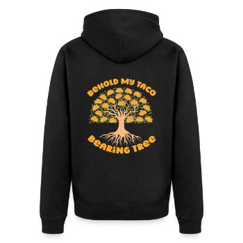 Hobbygärtner Garten Baum - Unisex Premium Bio Zip Hoodie - Schwarz - Hinten - Nico (187cm)