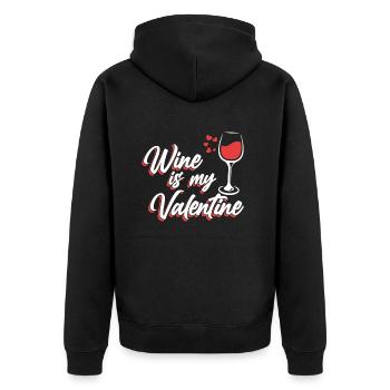 Le vin est mon amoureux de la Saint-Valentin - Veste à capuche bio Premium Unisexe - noir - Dos - Nico (187cm)