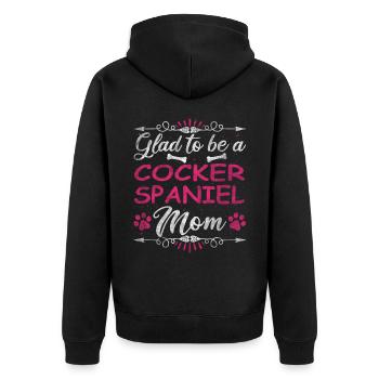 Dog Mom Glad To Be A Cocker Spaniel Mom - Unisex Premium Bio Zip Hoodie - Schwarz - Hinten - Nico (187cm)