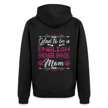 Dog Mom Glad To Be A English Cocker Spaniels Mom - Unisex Premium Bio Zip Hoodie - Schwarz - Hinten - Nico (187cm)