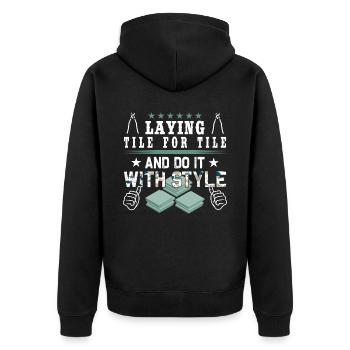 Flooring carpet installers - Unisex Premium Organic Zip Hoodie - black - Back - Nico (187cm)