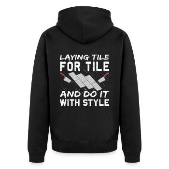 Flooring carpet installers - Unisex Premium Organic Zip Hoodie - black - Back - Nico (187cm)