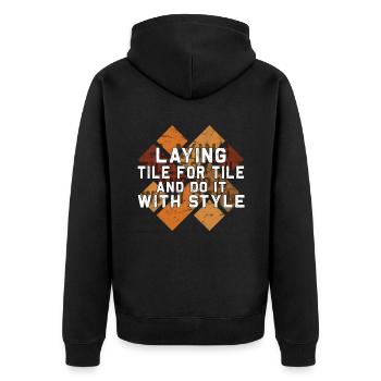 Flooring carpet installers - Unisex Premium Organic Zip Hoodie - black - Back - Nico (187cm)