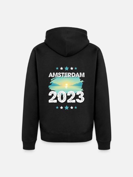 Amsterdam 2023 - Unisex Premium Organic Zip Hoodie - black