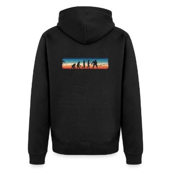 Evolution of Ice Hockey – Ice Hockey - Unisex Premium Organic Zip Hoodie - black - Back - Nico (187cm)