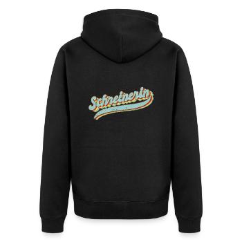 Schreiner Vintage Schreinerin - Unisex Premium Bio Zip Hoodie - Schwarz - Hinten - Nico (187cm)