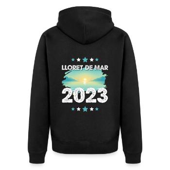 Lloret de Mar 2023 - Veste à capuche bio Premium Unisexe - noir - Dos - Nico (187cm)