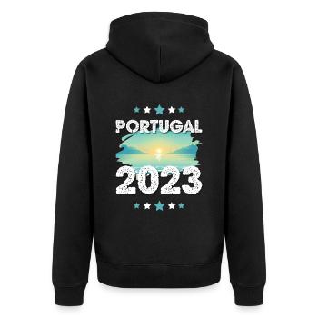 Portugal 2023 - Veste à capuche bio Premium Unisexe - noir - Dos - Nico (187cm)