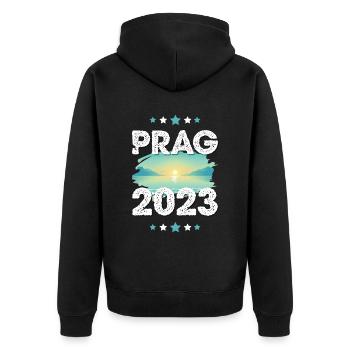 Prague 2023 - Veste à capuche bio Premium Unisexe - noir - Dos - Nico (187cm)