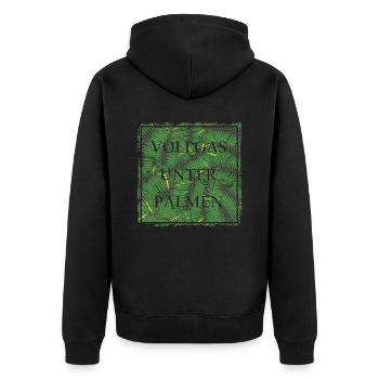 Vollgas Unter Palmen Sauf Gruppenoutfit - Unisex Premium Bio Zip Hoodie - Schwarz - Hinten - Nico (187cm)
