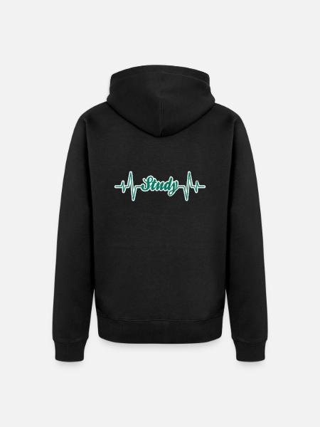 Studying heartbeat - Unisex Premium Organic Zip Hoodie - black