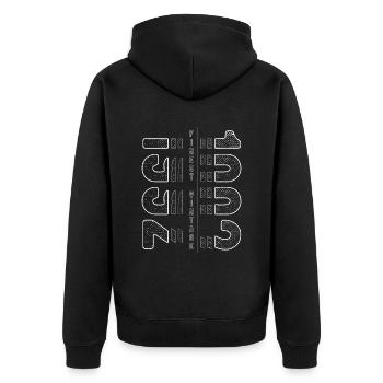 Finest Vintage 1992 Geburtsjahr 1992 Geburtstag - Unisex Premium Bio Zip Hoodie - Schwarz - Hinten - Nico (187cm)