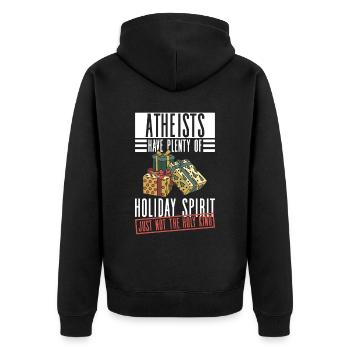 Athéisme athée Anti Église Noël - Veste à capuche bio Premium Unisexe - noir - Dos - Nico (187cm)