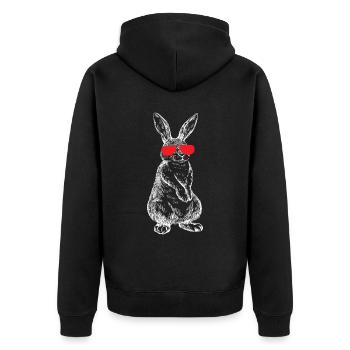 Easter Bunny Sunglasses Easter Kids - Unisex Premium Organic Zip Hoodie - black - Back - Nico (187cm)
