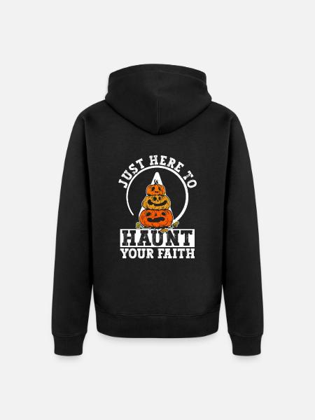 Atheist Atheism Anti Church Halloween - Unisex Premium Organic Zip Hoodie - black